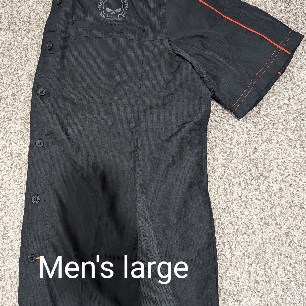 Harley-Davidson Black Shirt with Orange Detail